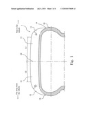 Tire with asymmetric tread profile diagram and image