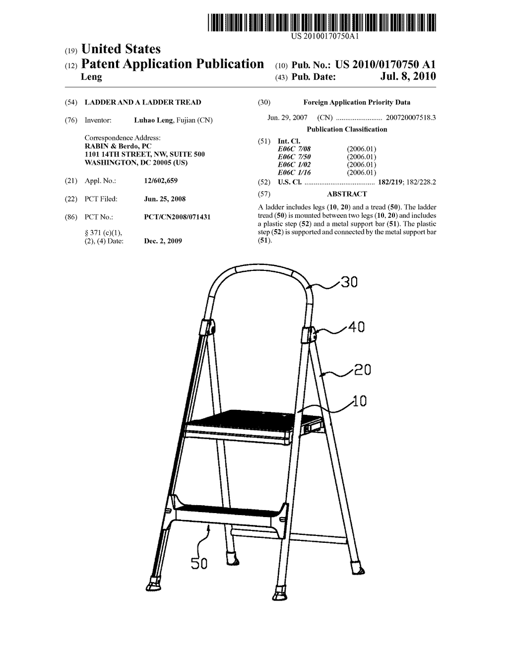 LADDER AND A LADDER TREAD - diagram, schematic, and image 01