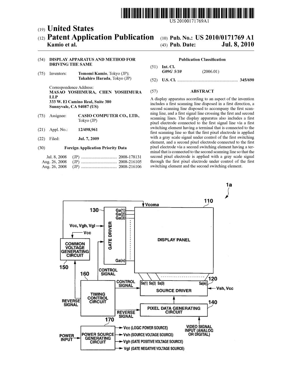 DISPLAY APPARATUS AND METHOD FOR DRIVING THE SAME - diagram, schematic, and image 01