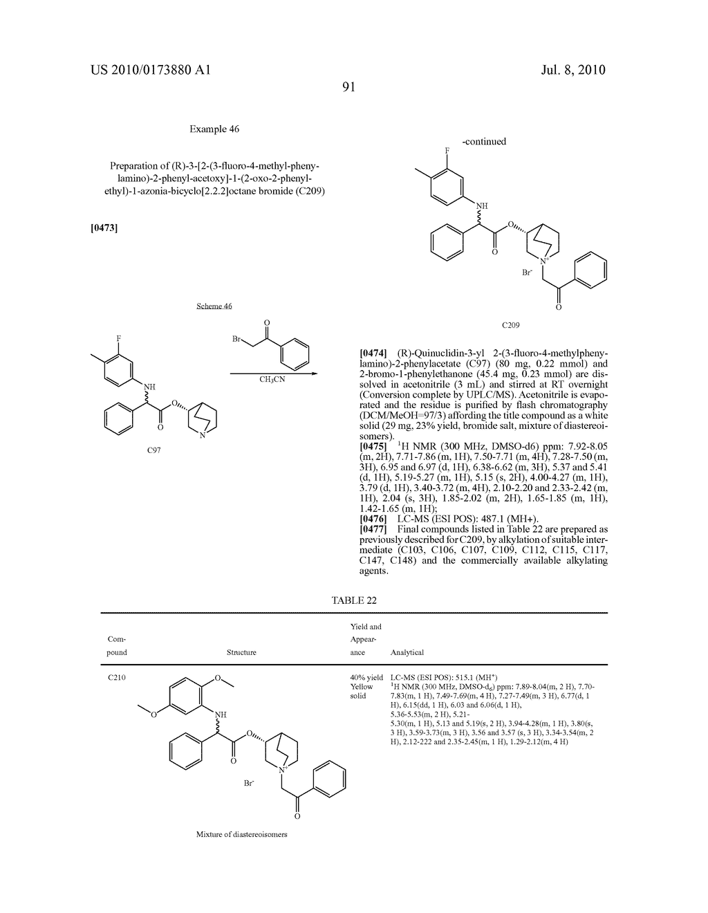 ALKALOID AMINOESTER DERIVATIVES AND MEDICINAL COMPOSITION THEREOF - diagram, schematic, and image 92