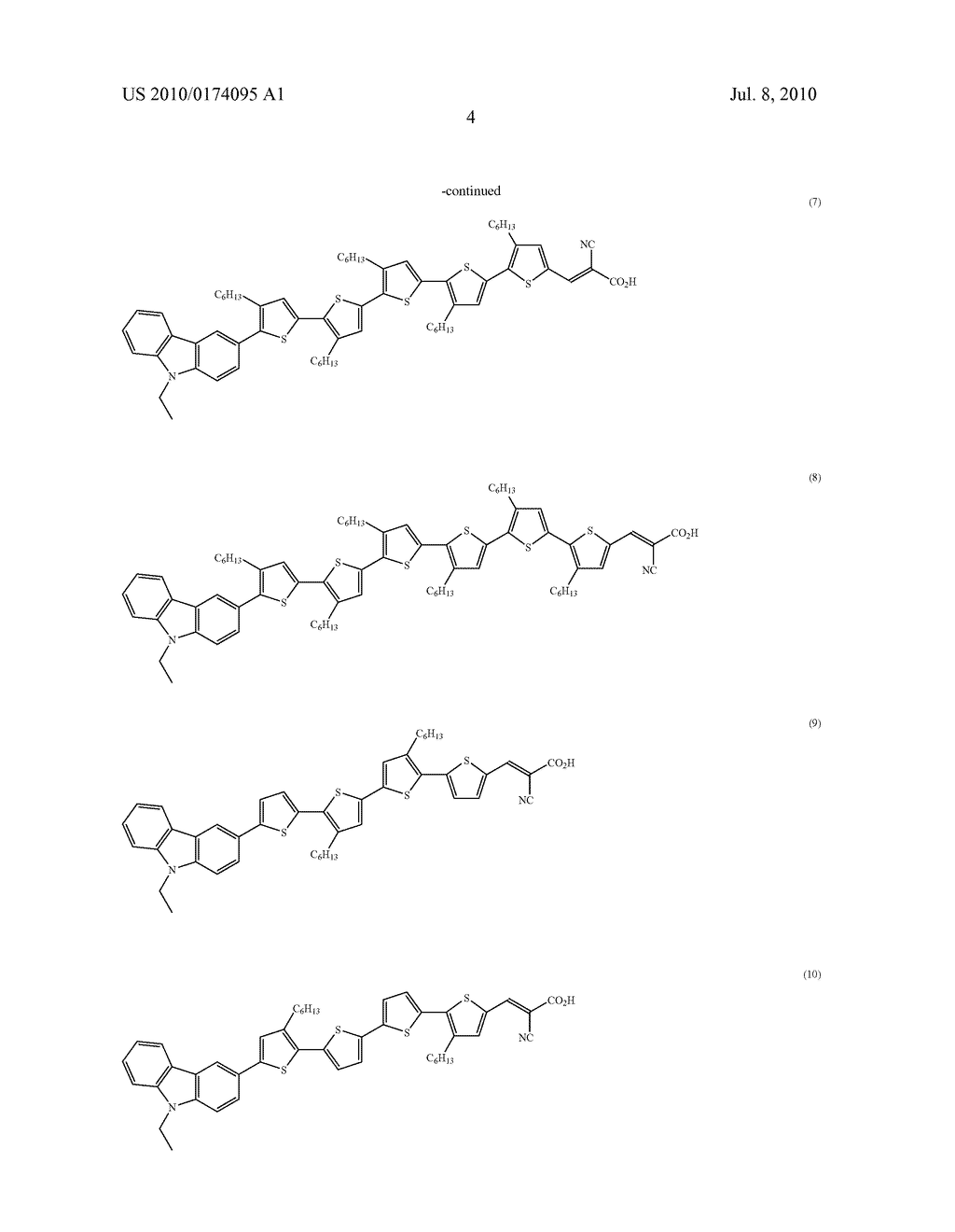ORGANIC COMPOUND, SEMICONDUCTOR FILM ELECTRODE EMPLOYING THE ORGANIC COMPOUND, PHOTOELECTRIC CONVERSION ELEMENT EMPLOYING THE ORGANIC COMPOUND, AND PHOTOELECTROCHEMICAL SOLAR CELL EMPLOYING THE ORGANIC COMPOUND - diagram, schematic, and image 06
