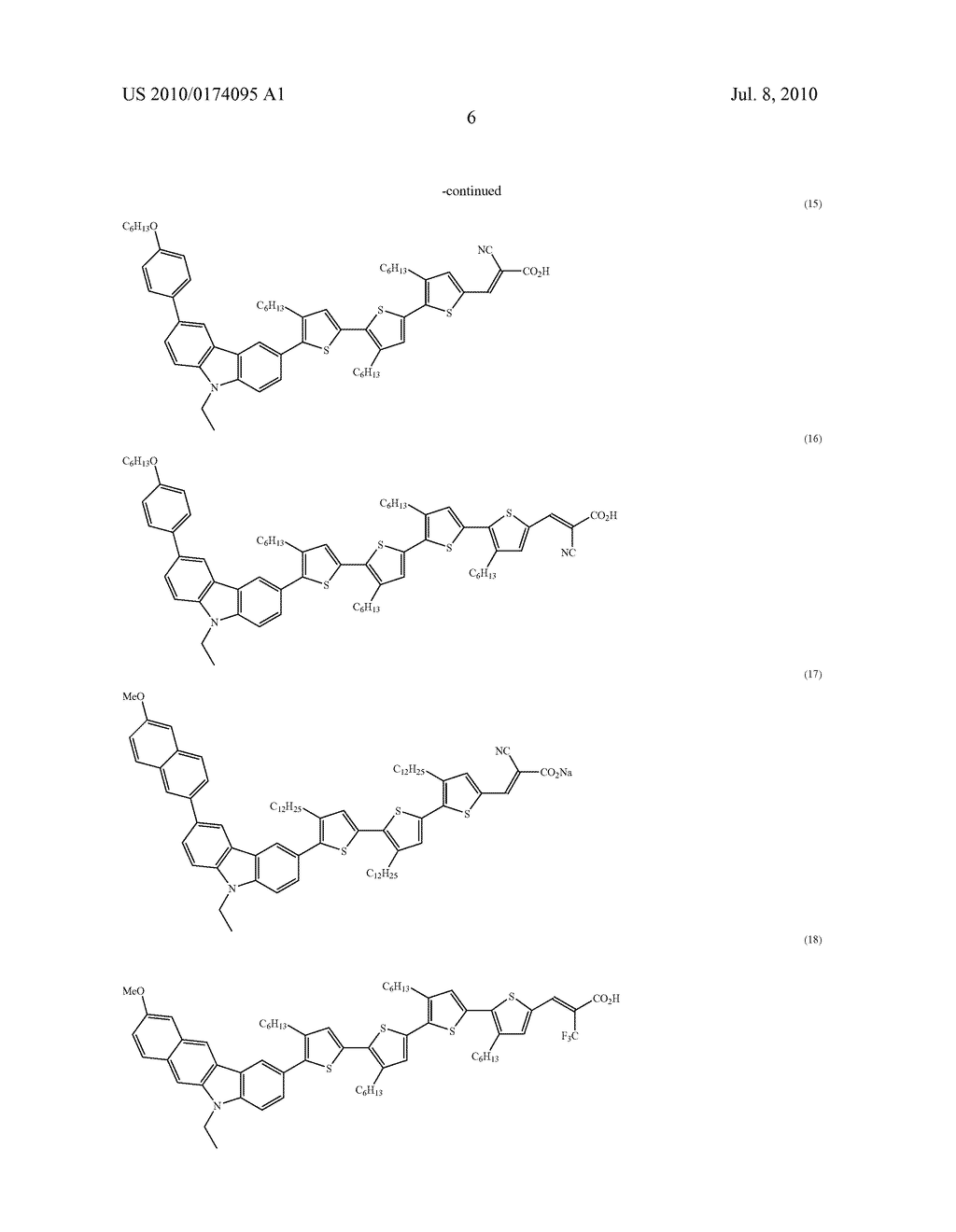 ORGANIC COMPOUND, SEMICONDUCTOR FILM ELECTRODE EMPLOYING THE ORGANIC COMPOUND, PHOTOELECTRIC CONVERSION ELEMENT EMPLOYING THE ORGANIC COMPOUND, AND PHOTOELECTROCHEMICAL SOLAR CELL EMPLOYING THE ORGANIC COMPOUND - diagram, schematic, and image 08