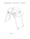 Wide flanged frying/cooking device with stand and safety plate diagram and image