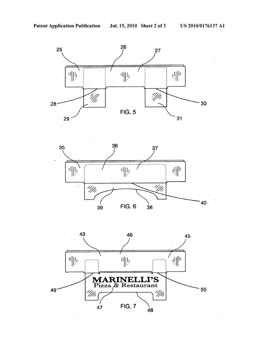 Combination pizza box and leveling device - diagram, schematic, and image 03