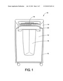 PANEL EMPTYING BIN FOR SHREDDERS OF SHEET LIKE MATERIAL diagram and image