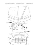 DEVICE FOR A PAVEMENT MANHOLE WITH A SUPPORT FRAME FOR CLOSING A PANEL HINGED ON THE FRAME USING PERMANENT ARTICULATION MEANS diagram and image