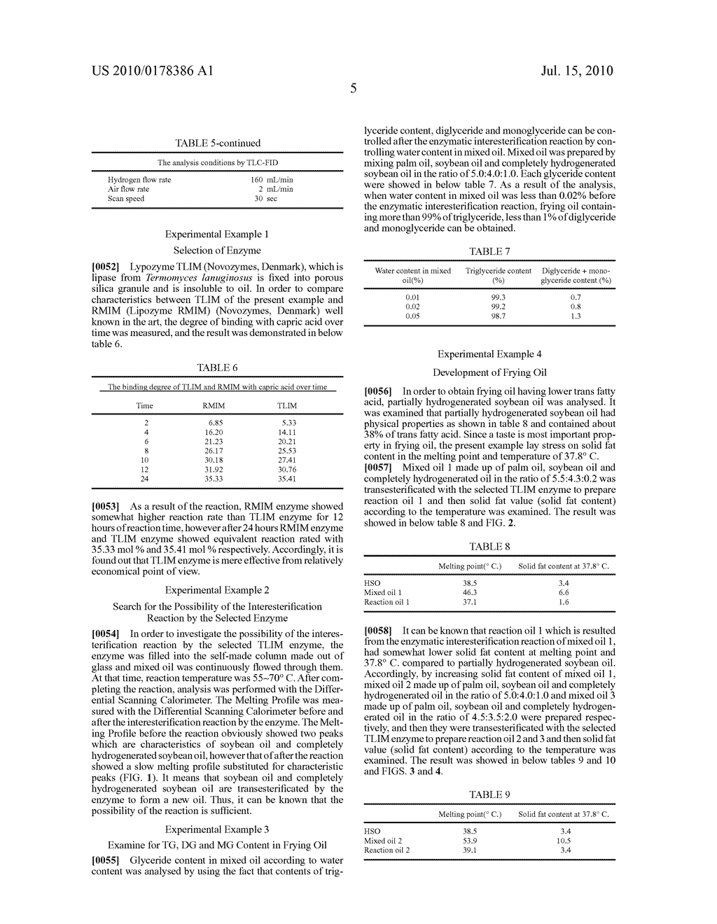 TRANS FATTY ACID FREE FAT FOR FRYING PRODUCED BY ENZYMATIC INTERESTERIFICATION AND METHOD FOR PREPARING THE SAME - diagram, schematic, and image 10