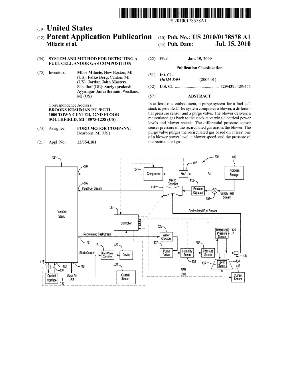 SYSTEM AND METHOD FOR DETECTING A FUEL CELL ANODE GAS COMPOSITION - diagram, schematic, and image 01