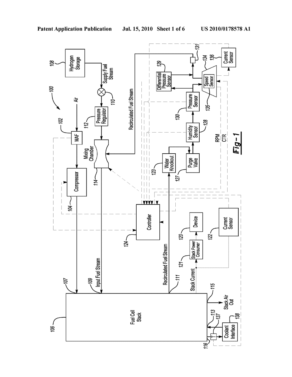 SYSTEM AND METHOD FOR DETECTING A FUEL CELL ANODE GAS COMPOSITION - diagram, schematic, and image 02