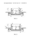Apertured flow control element and housing structure therefor diagram and image
