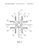 DEVICE FOR PLACING RECEPTACLES, SUCH AS PLATES, PROVIDED WITH A PRODUCT diagram and image