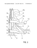 DEVICE FOR PLACING RECEPTACLES, SUCH AS PLATES, PROVIDED WITH A PRODUCT diagram and image