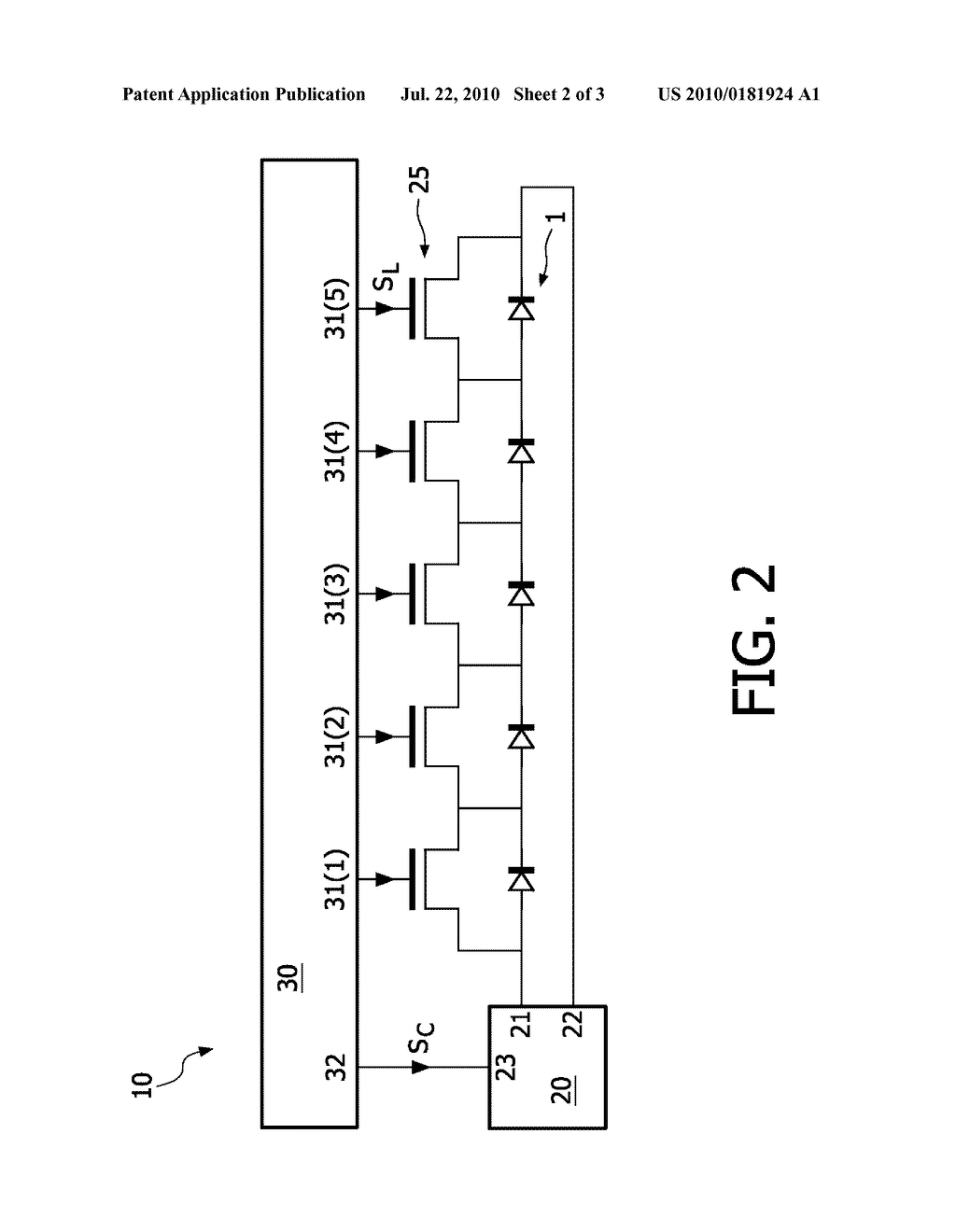 DRIVING CIRCUIT FOR DRIVING A PLURALITY OF LIGHT SOURCES ARRANGED IN A SERIES CONFIGURATION - diagram, schematic, and image 03