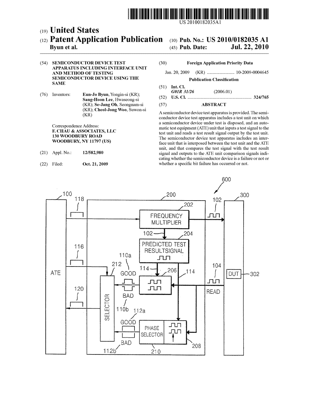 SEMICONDUCTOR DEVICE TEST APPARATUS INCLUDING INTERFACE UNIT AND METHOD OF TESTING SEMICONDUCTOR DEVICE USING THE SAME - diagram, schematic, and image 01