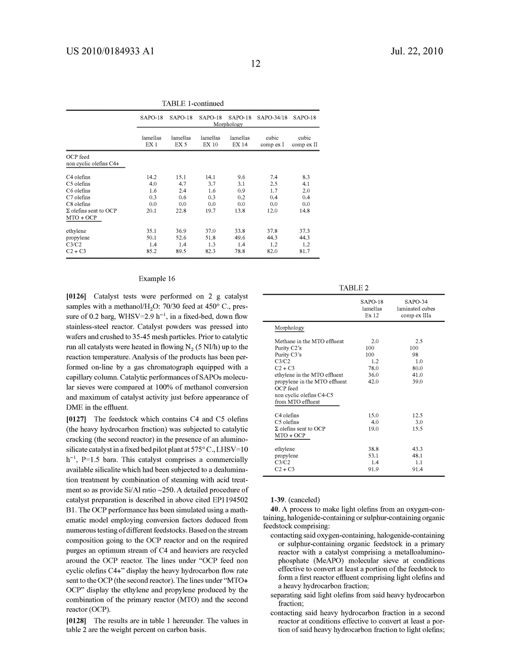 MTO Process Based on MEAPO Molecular Sieves Combined with an OCP Process to Make Olefins - diagram, schematic, and image 23