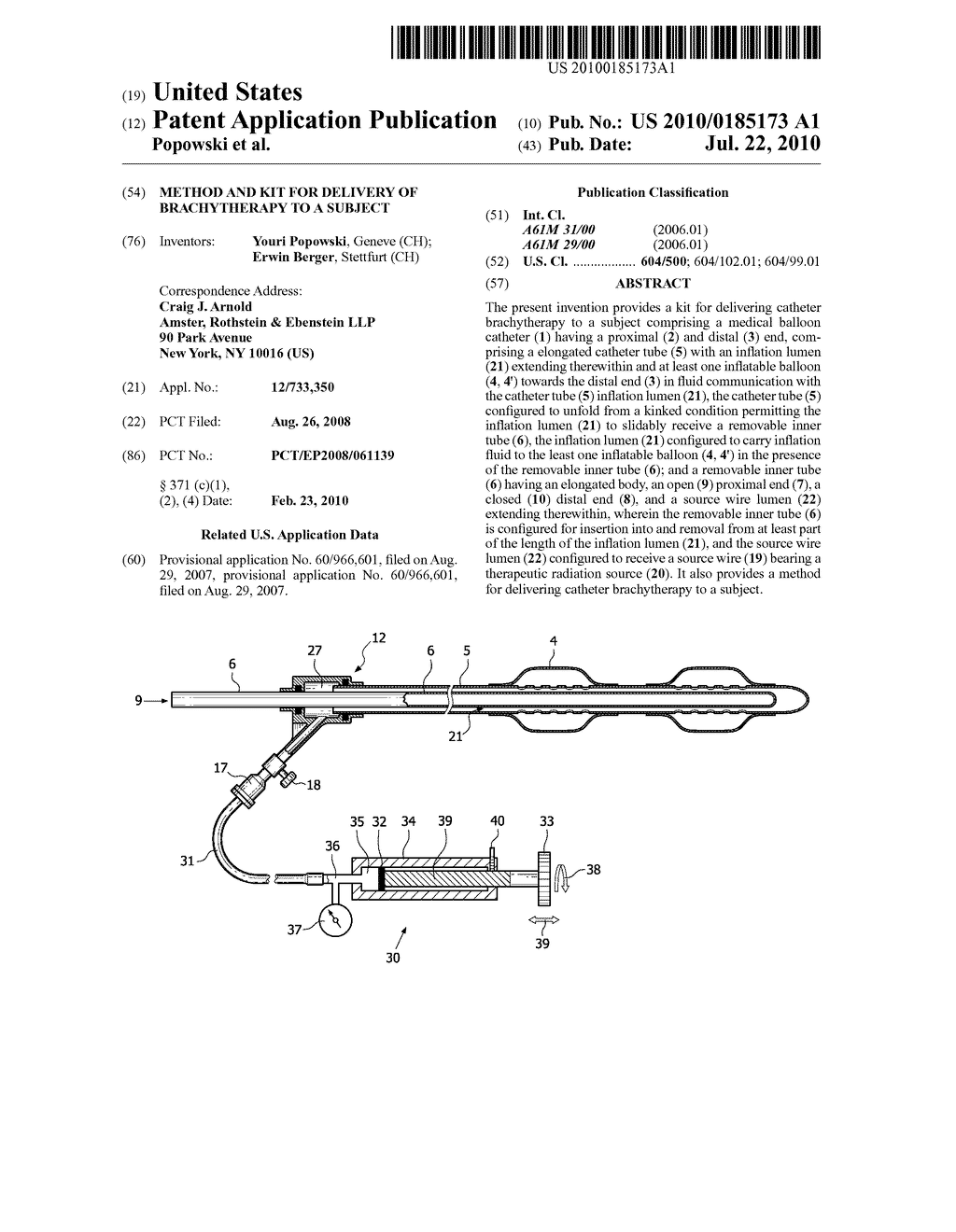 METHOD AND KIT FOR DELIVERY OF BRACHYTHERAPY TO A SUBJECT - diagram, schematic, and image 01