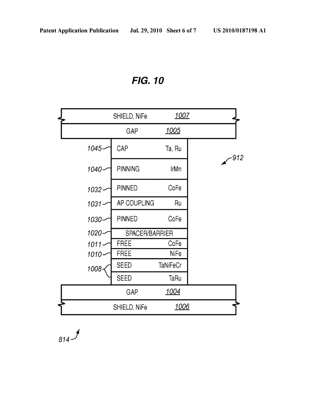 MAGNETORESISTIVE (MR) ELEMENT HAVING A CONTINUOUS FLUX GUIDE DEFINED BY THE FREE LAYER - diagram, schematic, and image 07