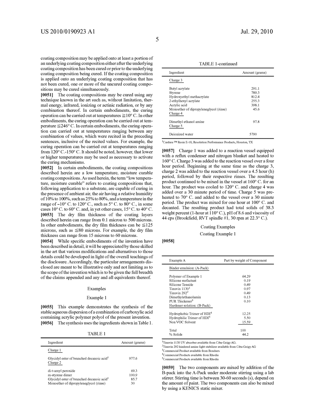 METHOD FOR PRODUCING A DISPERSION COMPRISING A ONE STAGE REACTION PRODUCT AND AN ASSOCIATED COATING - diagram, schematic, and image 06