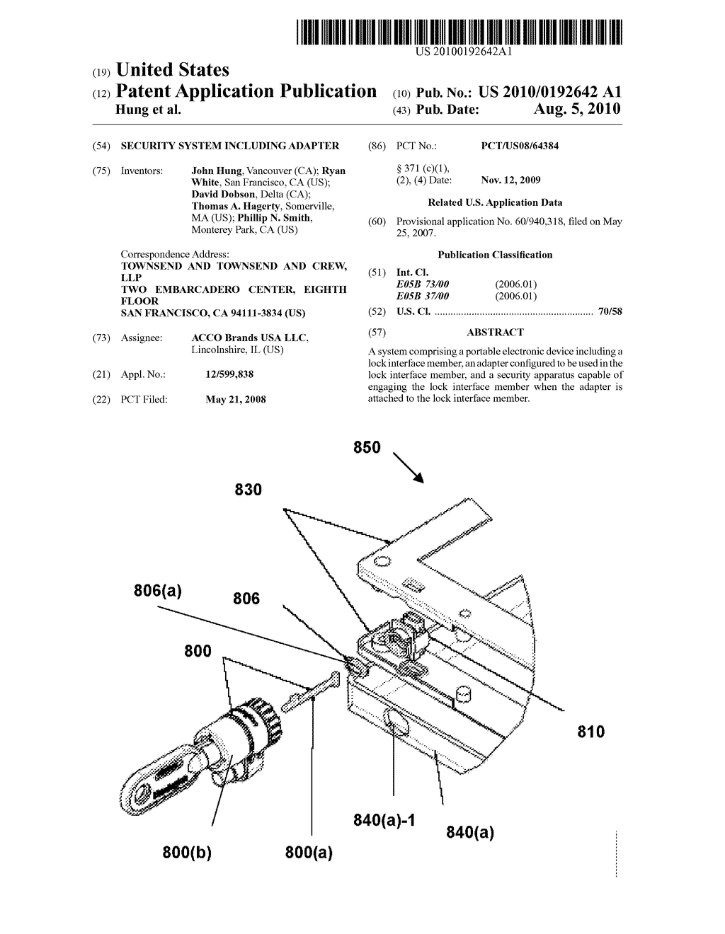 SECURITY SYSTEM INCLUDING ADAPTER - diagram, schematic, and image 01