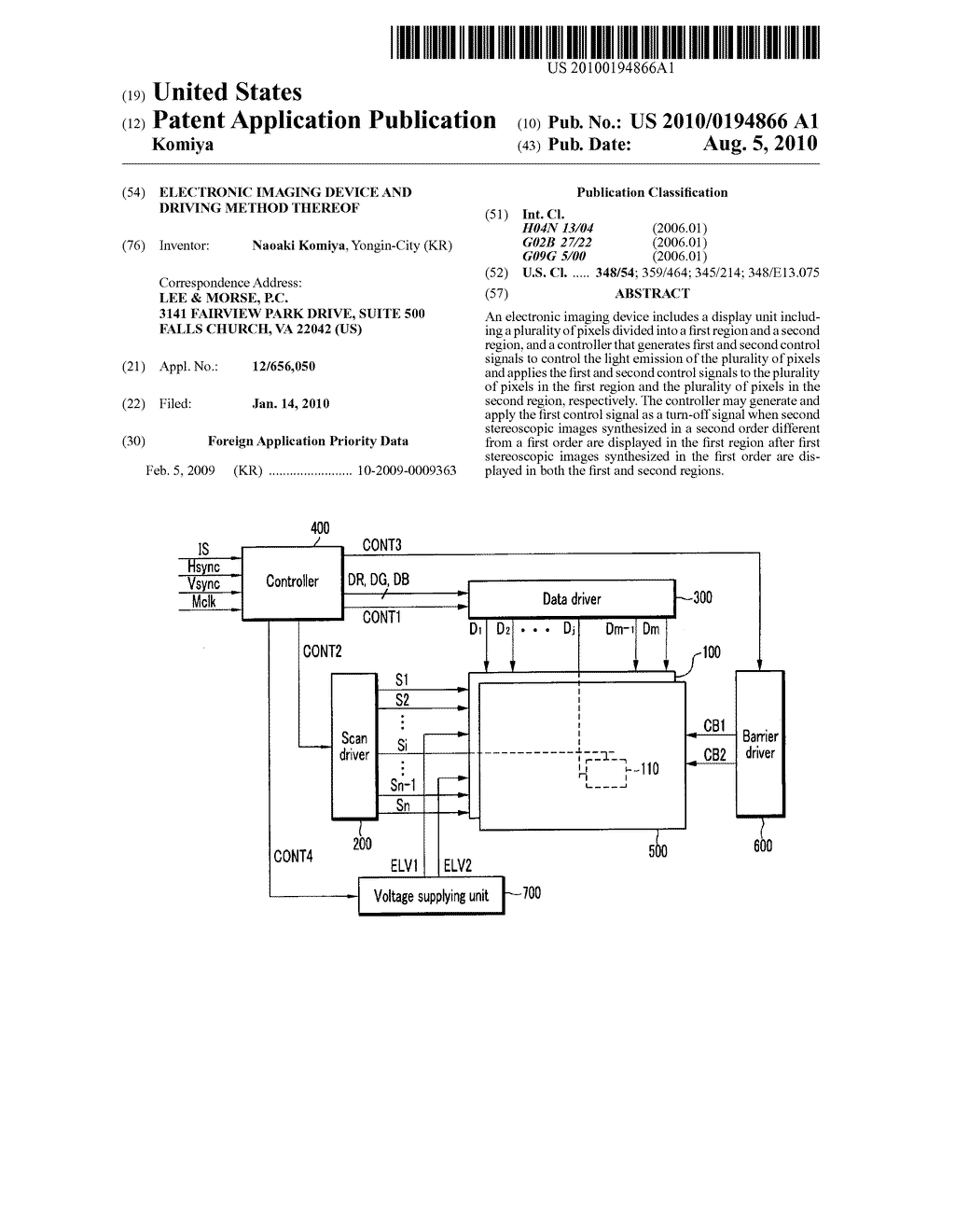 Electronic imaging device and driving method thereof - diagram, schematic, and image 01