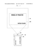 MOBILE DEVICE HAVING PROJECTOR MODULE AND DISPLAY METHOD FOR DATA PROJECTED ONTO EXTERNAL DISPLAY SCREEN FROM THE PROJECTOR MODULE diagram and image