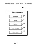 AUDIO USER INTERFACE FOR DISPLAYLESS ELECTRONIC DEVICE diagram and image