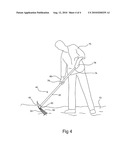 GARDENING TOOL WTIH PRONGS AND BLADE MEMBER diagram and image