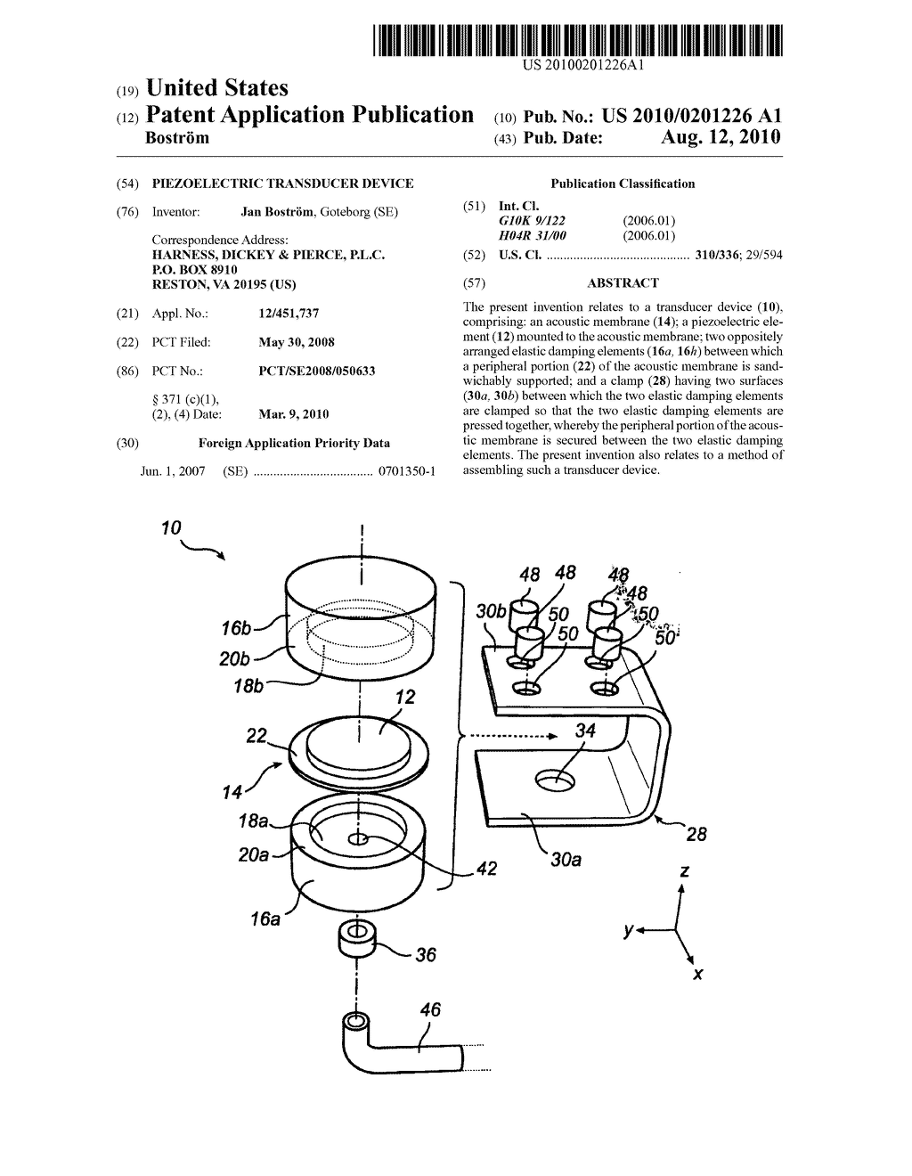 PIEZOELECTRIC TRANSDUCER DEVICE - diagram, schematic, and image 01