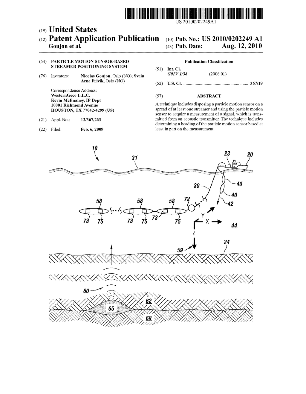 PARTICLE MOTION SENSOR-BASED STREAMER POSITIONING SYSTEM - diagram, schematic, and image 01