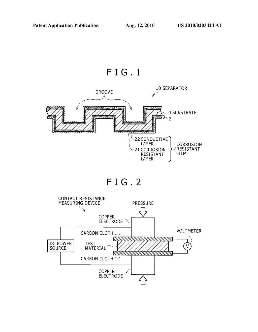 CORROSION RESISTANT FILM FOR FUEL CELL SEPARATOR AND FUEL CELL SEPARATOR - diagram, schematic, and image 02