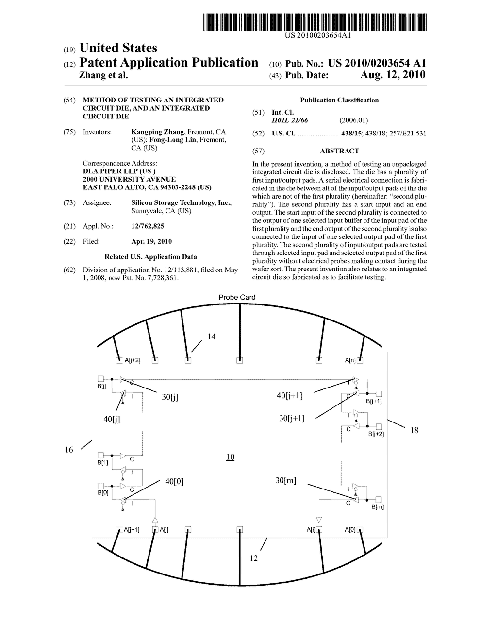 Method of Testing an Integrated Circuit Die, and an Integrated Circuit Die - diagram, schematic, and image 01