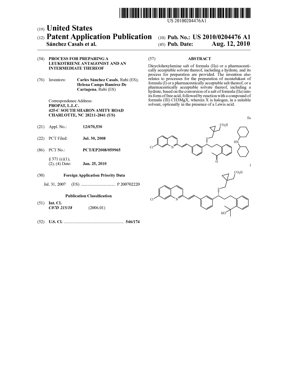 Process for preparing a leukotriene antagonist and an intermediate thereof - diagram, schematic, and image 01