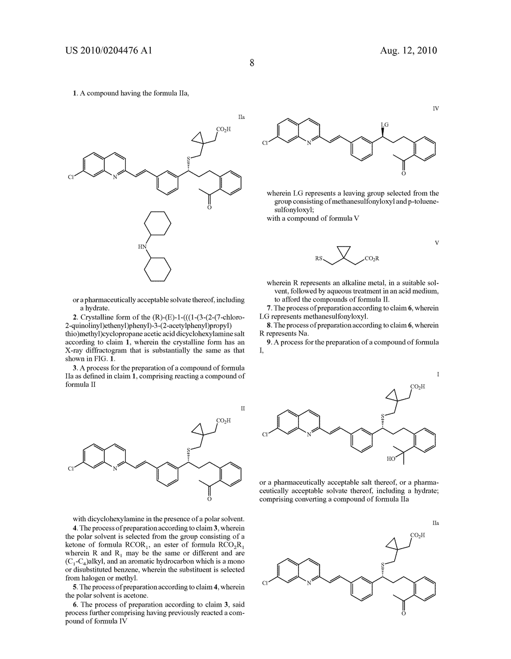 Process for preparing a leukotriene antagonist and an intermediate thereof - diagram, schematic, and image 10