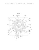 SPINNERET FOR PREPARING ISLAND-IN-THE-SEA YARNS diagram and image