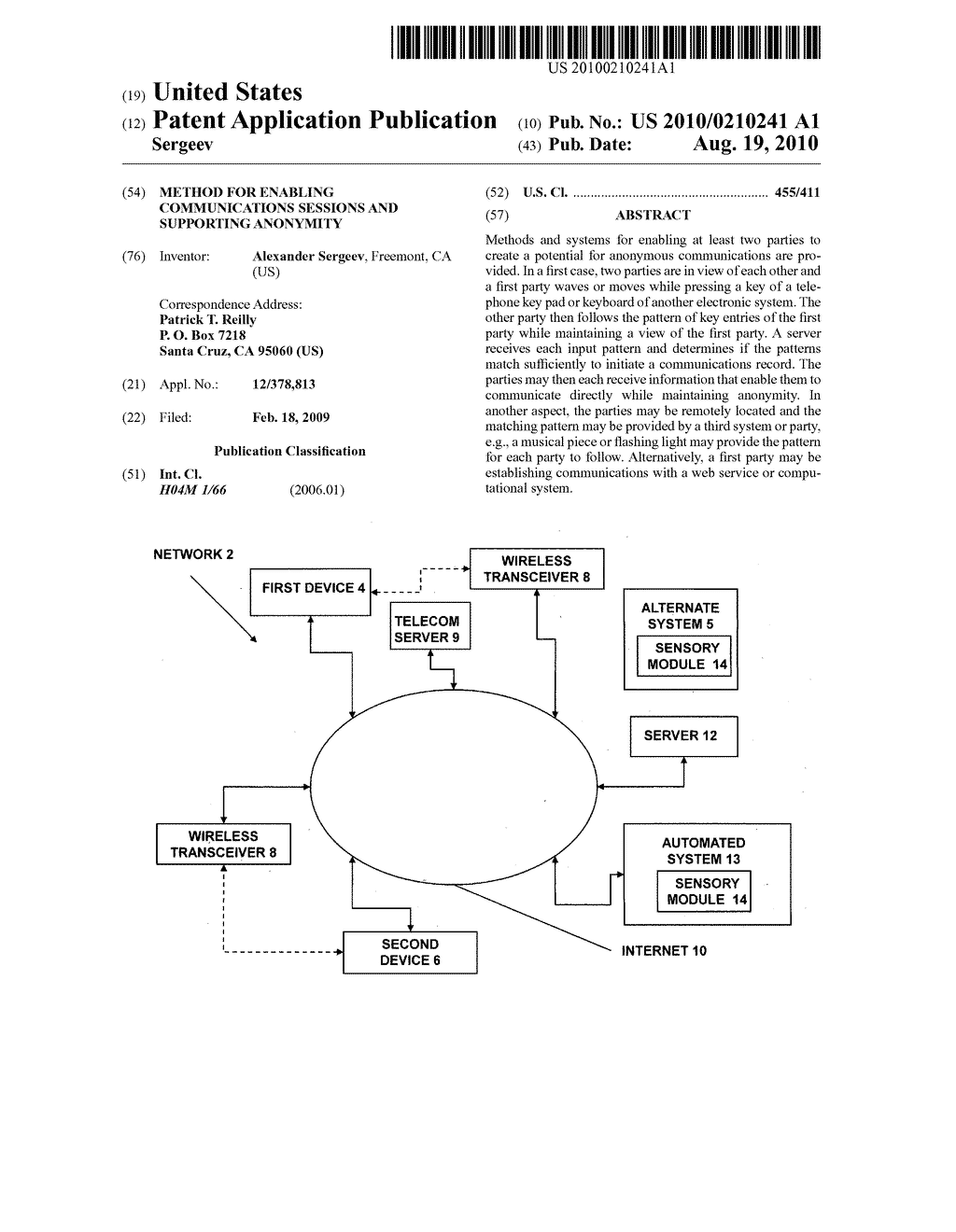 Method for enabling communications sessions and supporting anonymity - diagram, schematic, and image 01