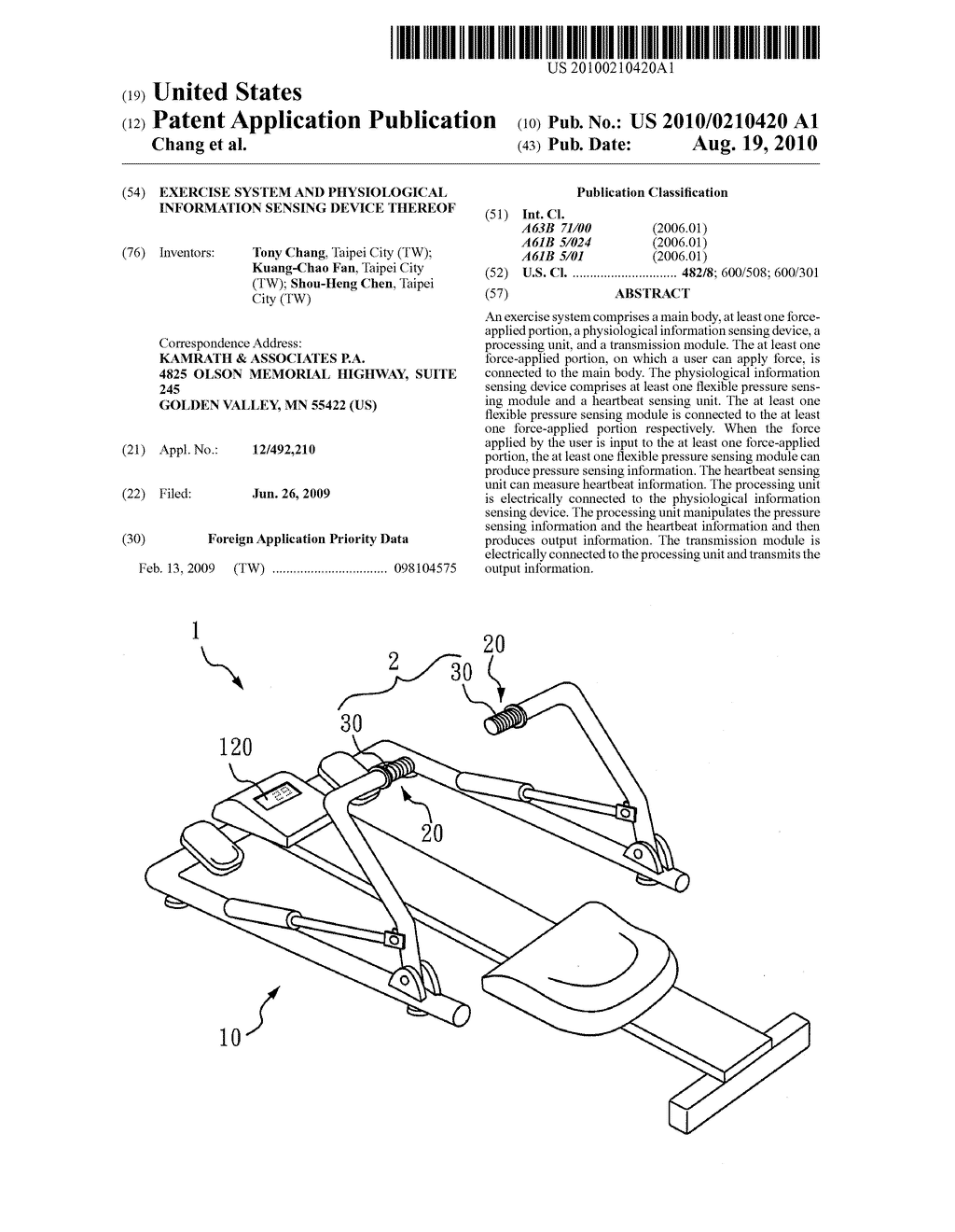 Exercise System and Physiological Information Sensing Device Thereof - diagram, schematic, and image 01