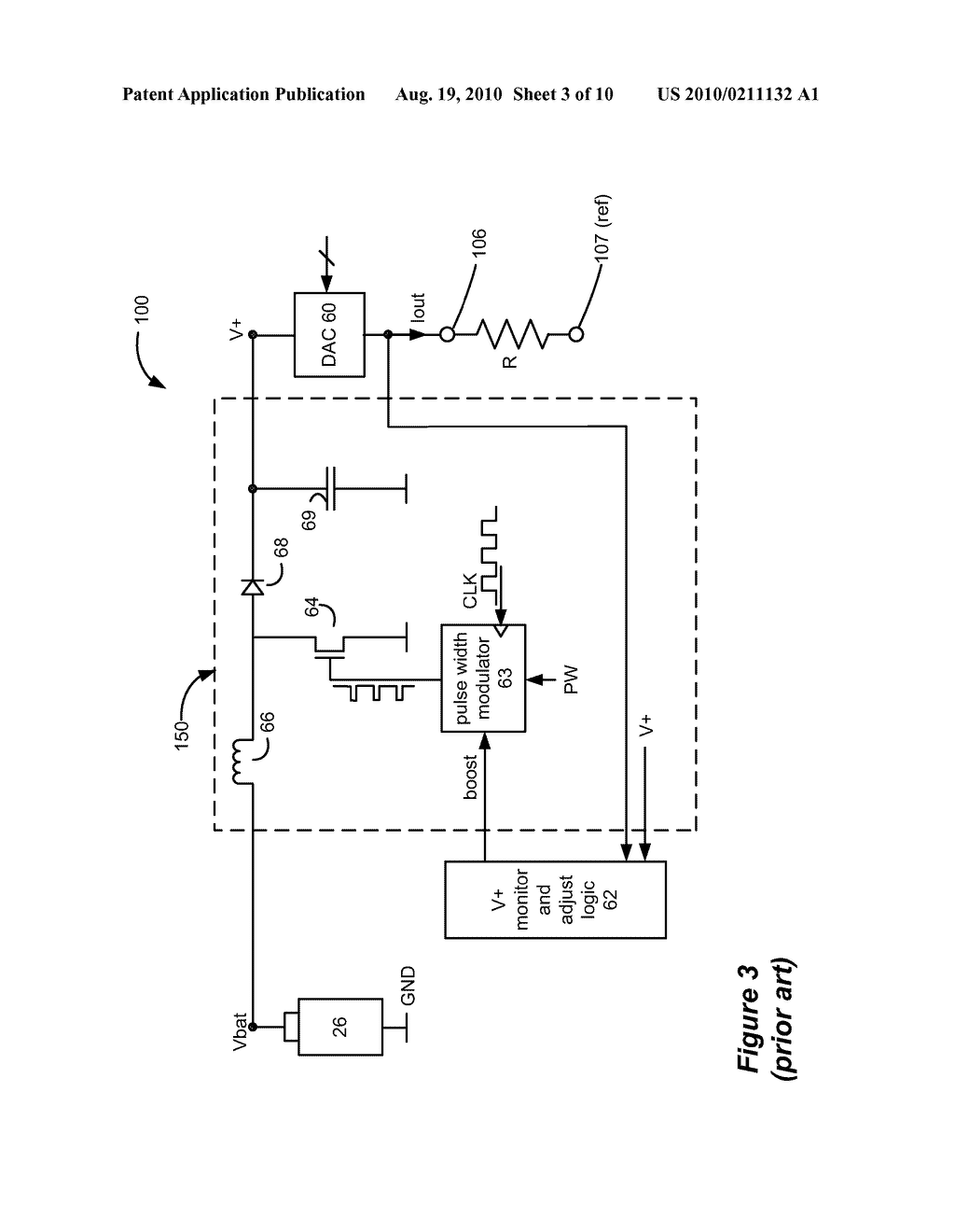 Selectable Boost Converter and Charge Pump for Compliance Voltage Generation in an Implantable Stimulator Device - diagram, schematic, and image 04