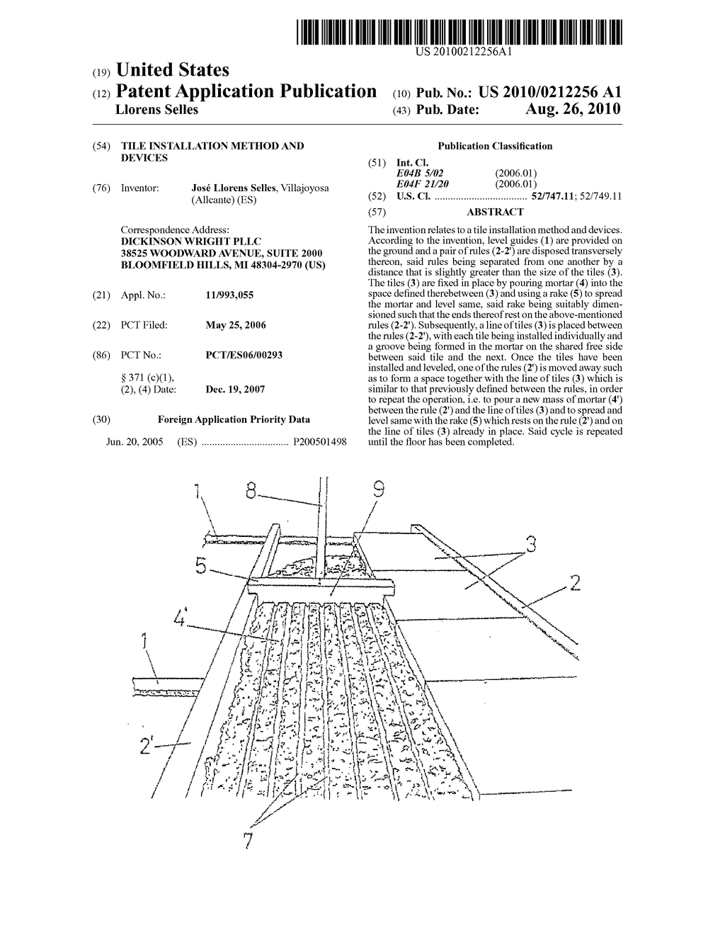 TILE INSTALLATION METHOD AND DEVICES - diagram, schematic, and image 01