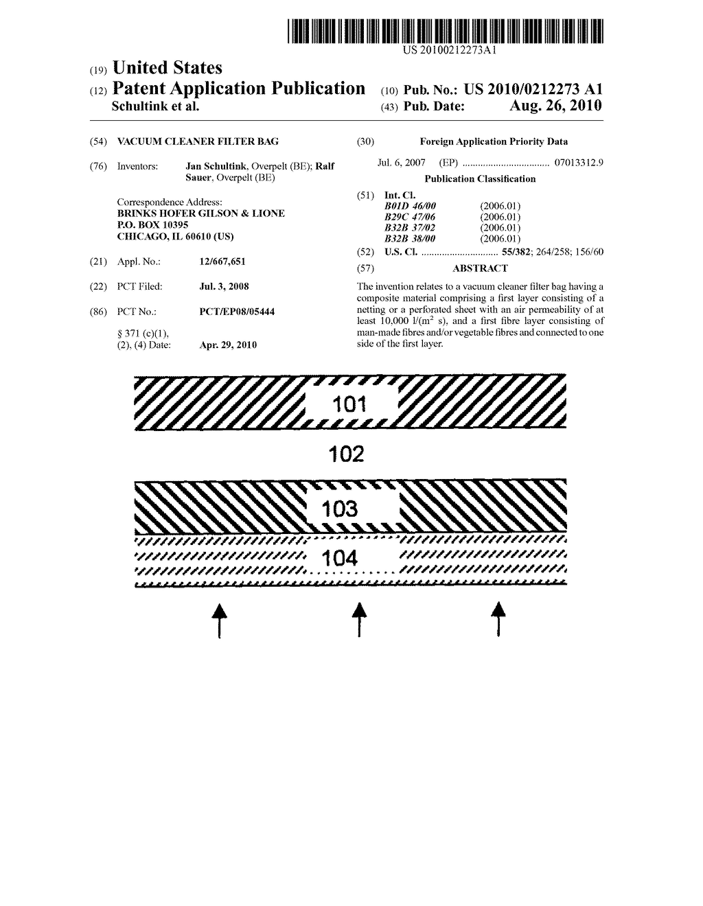 Vacuum Cleaner Filter Bag - diagram, schematic, and image 01