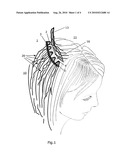 HAIR PIECE PROVIDED WITH A WAVE-FORM WEAVING BAND diagram and image