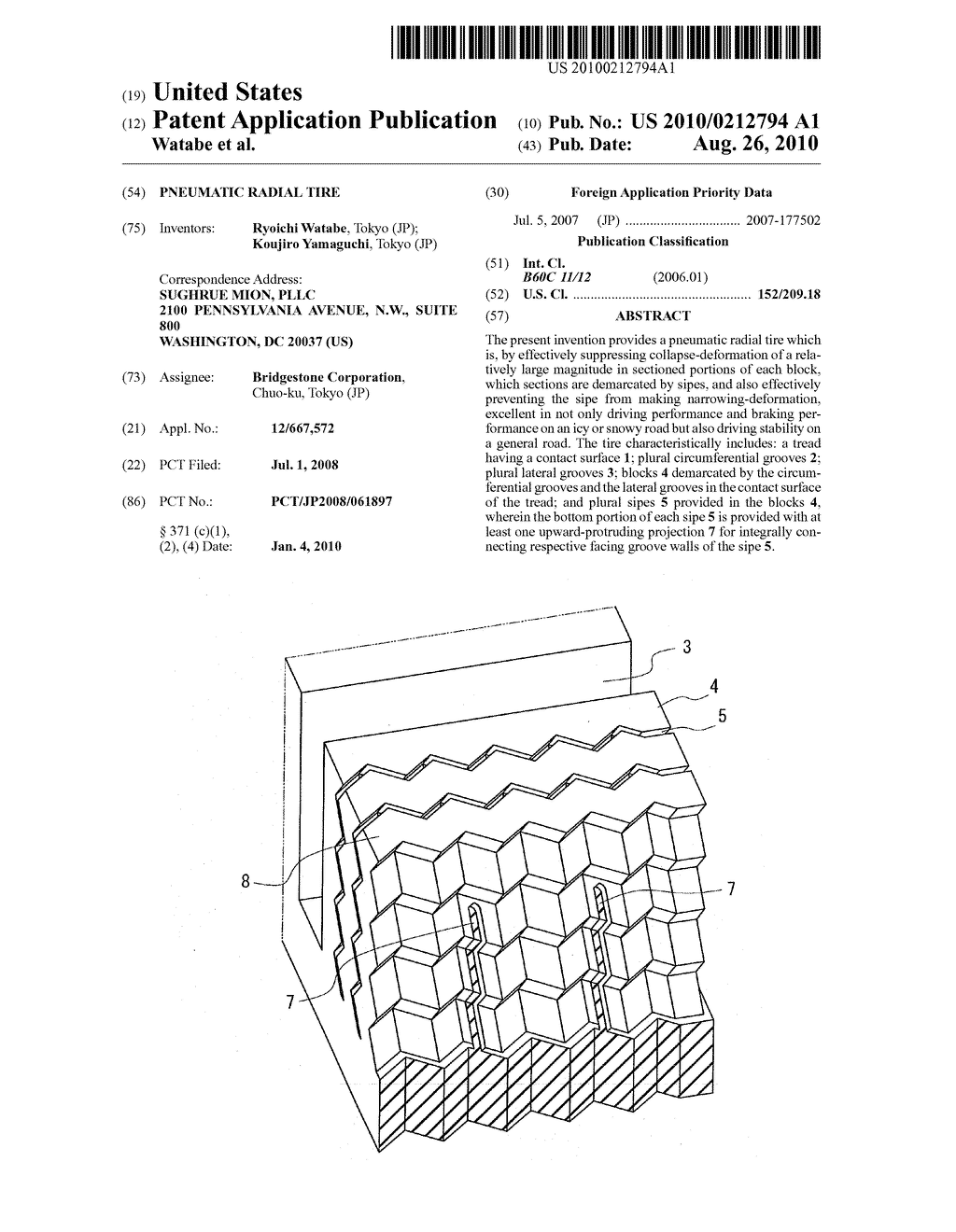 PNEUMATIC RADIAL TIRE - diagram, schematic, and image 01