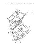 FOLDABLE BRACED PLATFORM FOR MOUNTING ONTO THE RIDGE OF A ROOF diagram and image