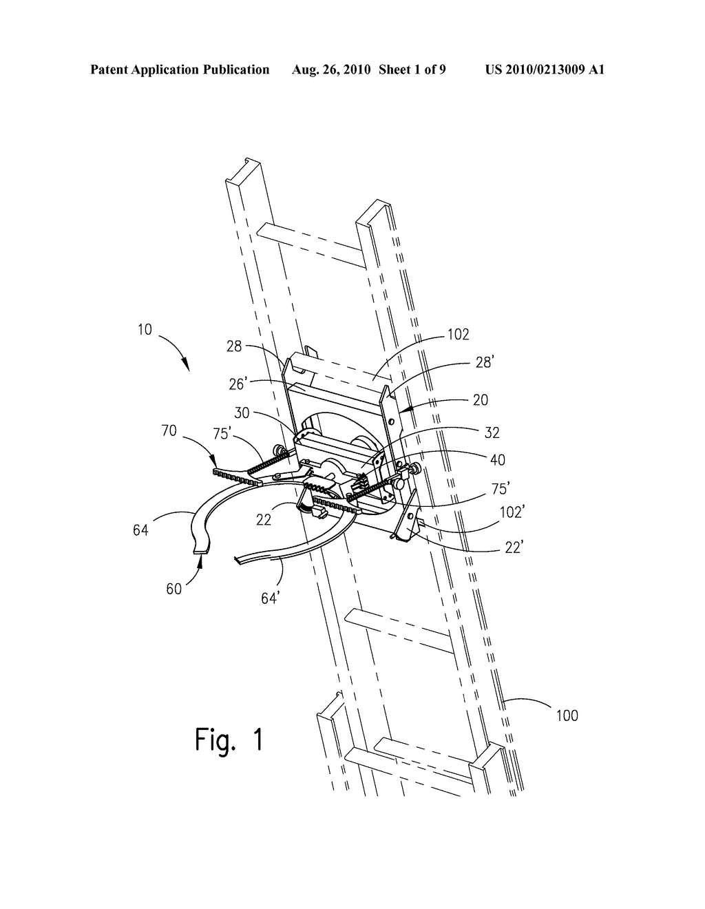 STABILIZING MECHANISM FOR LADDERS - diagram, schematic, and image 02