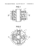 Fluid-filled cylindrical vibration-damping device diagram and image