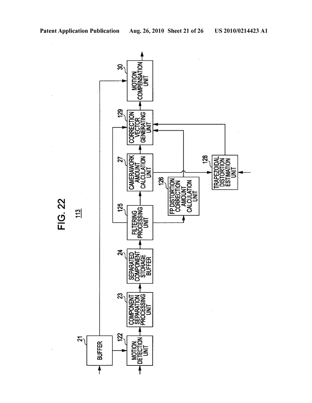 Image processing device, focal plane distortion component calculation method, image processing program, and recording medium - diagram, schematic, and image 22
