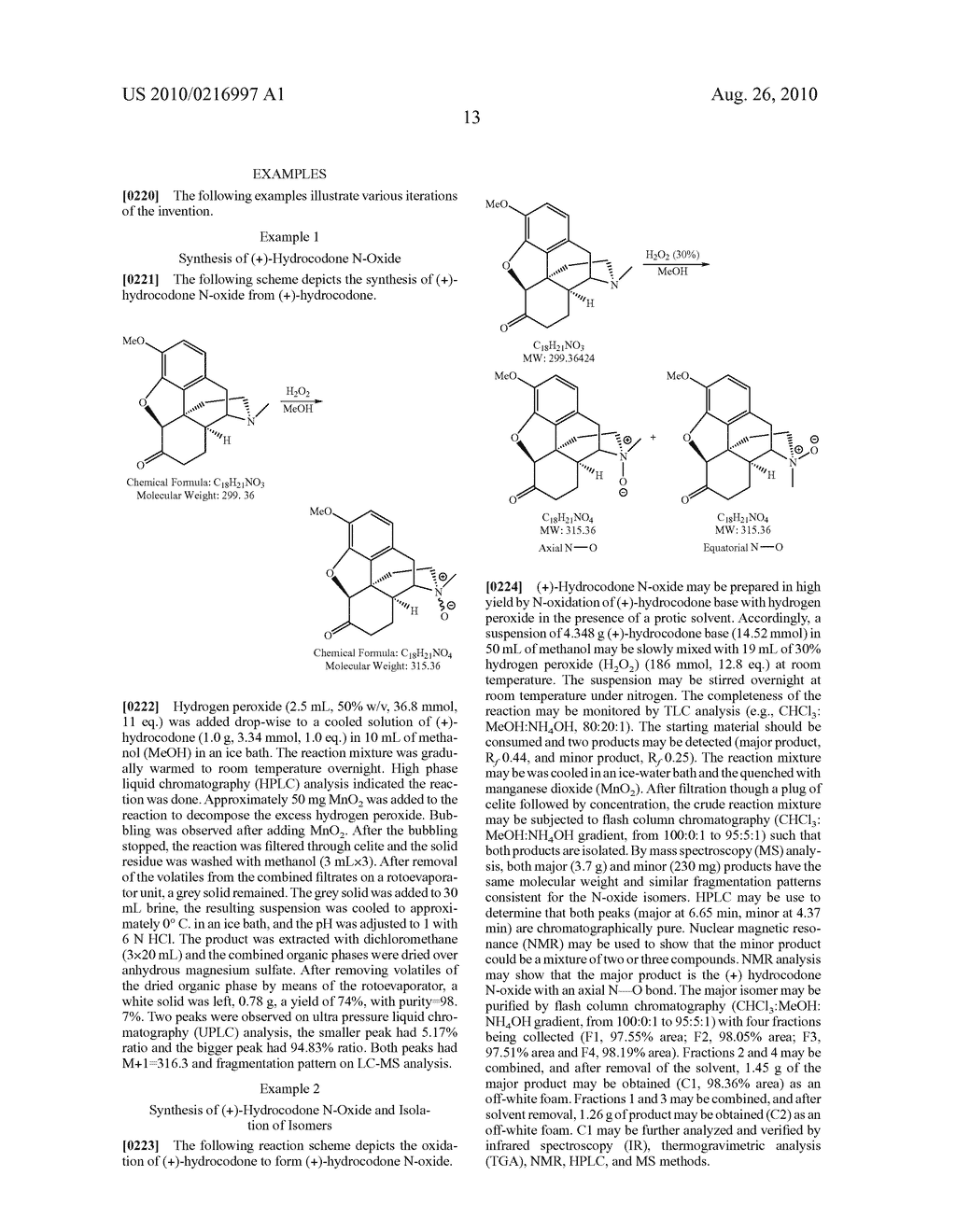 (+)-Morphinanium N-Oxides and Processes for their Production - diagram, schematic, and image 14