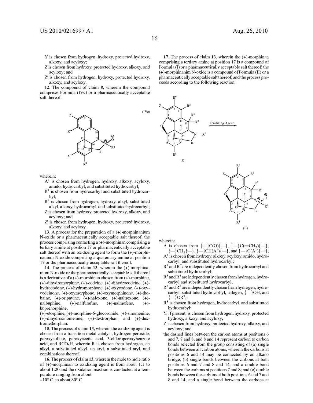 (+)-Morphinanium N-Oxides and Processes for their Production - diagram, schematic, and image 17