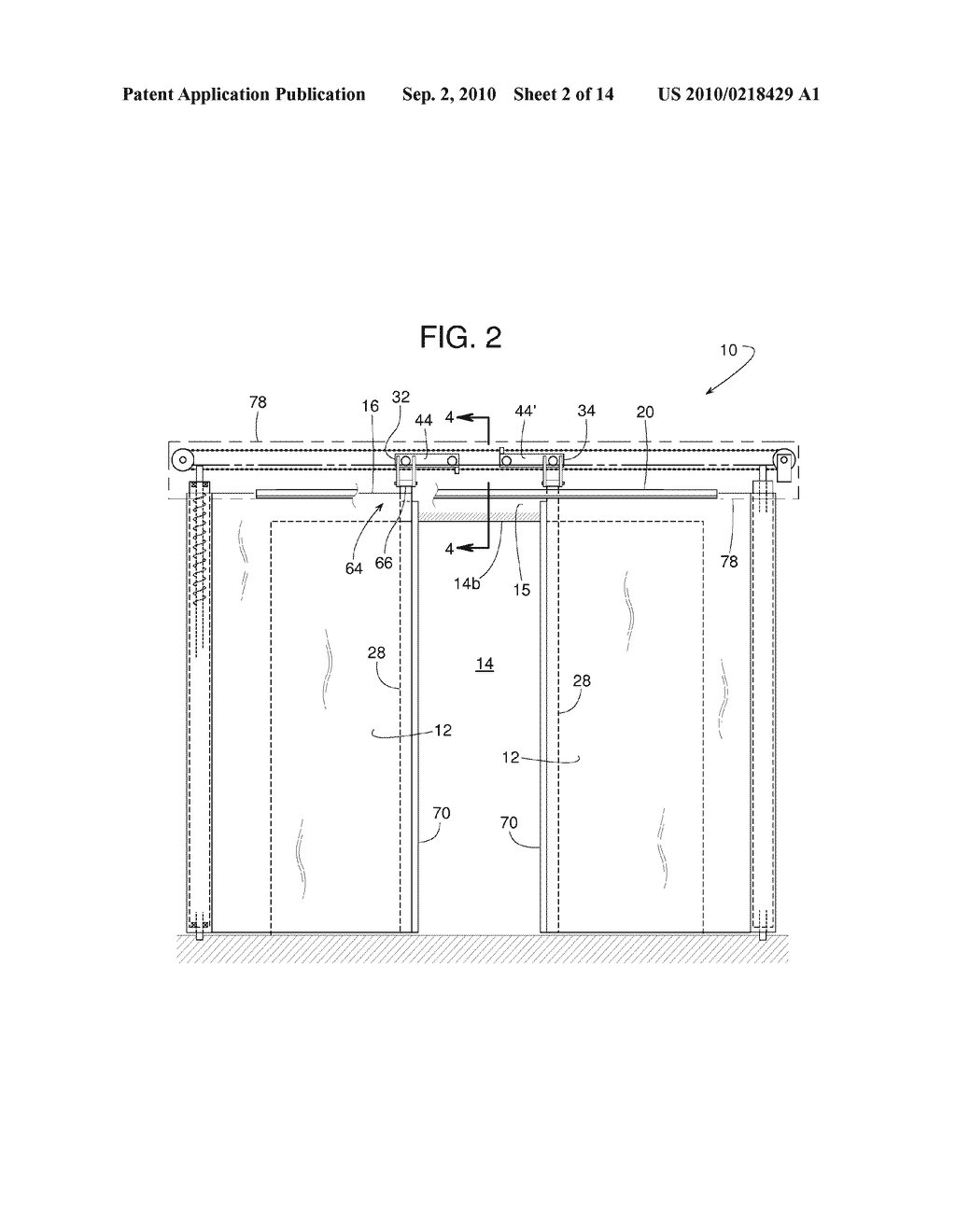 UPPER SEAL FOR A HORIZONTAL SIDE-MOVING DOOR - diagram, schematic, and image 03