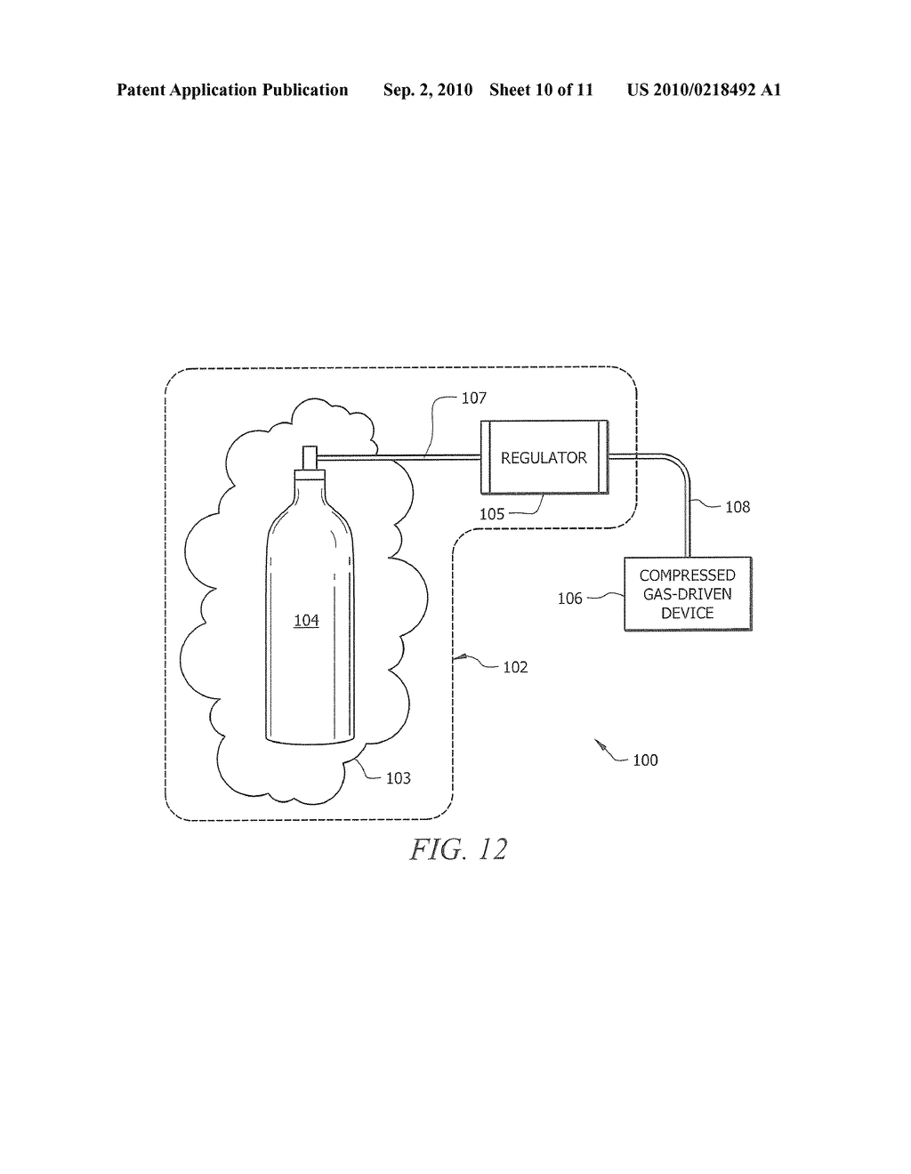 COMPRESSED GAS-DRIVEN DEVICE WITH PASSIVE THERMODYNAMIC COMPOSITION - diagram, schematic, and image 11