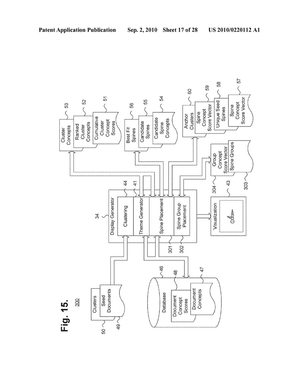 System and Method for Grouping Cluster Spines Into a Two-Dimensional Visual Display Space - diagram, schematic, and image 18